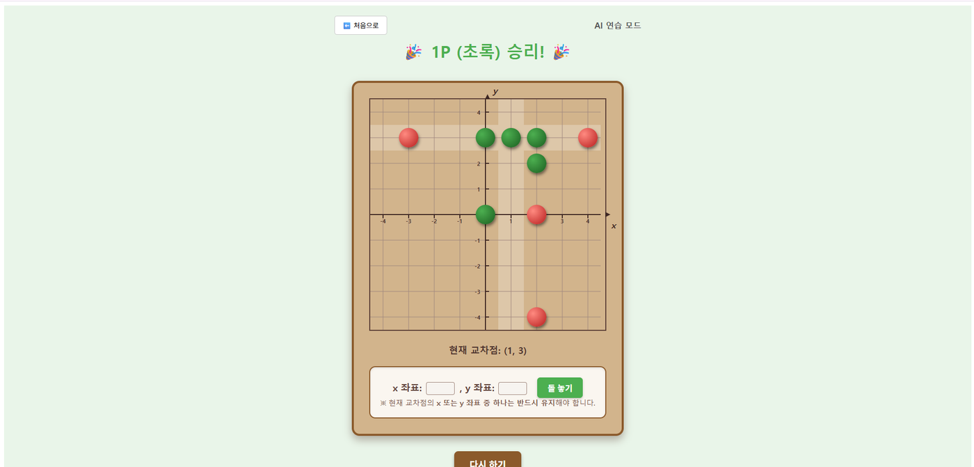 (중1수학) 좌표픽셀(좌표삼목)