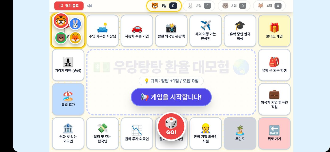 환율 대모험 - 주사위 보드게임