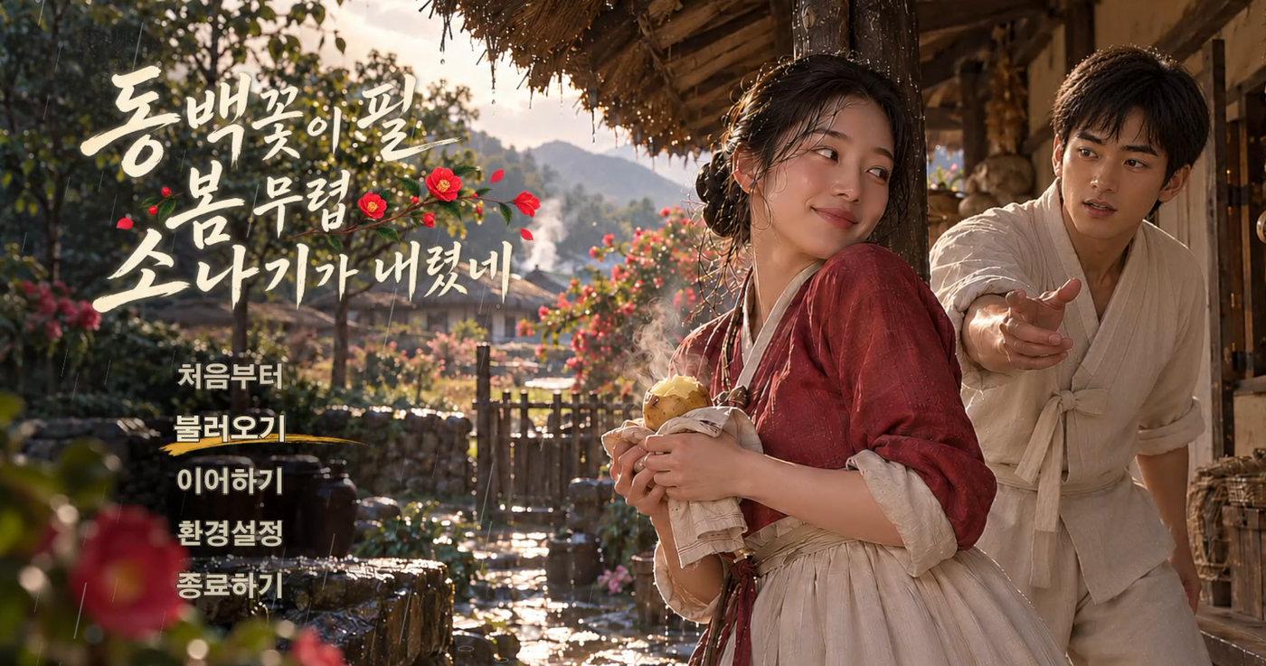 동백꽃이 필 봄 무렵 소나기가 내렸네 미리보기